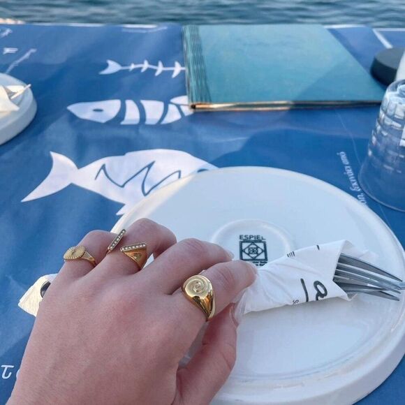 New! “Zeina” Ribbed Gold Ring - Picture 7 of 7